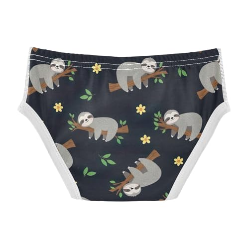 CHIFIGNO Briefs for Boys Cute Sloth Black Cotton Boys' Underwear Printed Breathable Briefs Underwear2