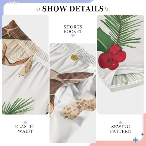 Turtle Pine Branches Boys Long Pants Soft Trousers Elastic Waist Kids Lounge Bottoms with Pockets S-XL4