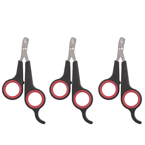 Festnight 3PCS Profissional Pet Cat Nail Clipper tesoura de aço inoxidável para animais Gatos (Multi