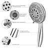 Vinabo Douchekop + 1,5 m slang van staal, 5 functies, multifunctionele douchekop met hoge druk, ABS-chroom, antikalk-douchekop met sproeier - Afbeelding 3
