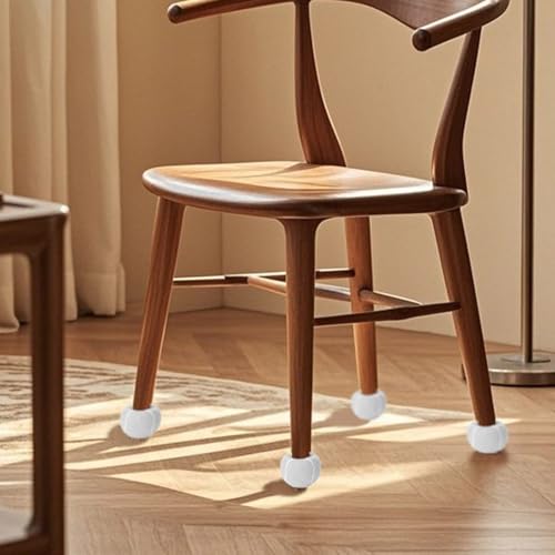4 Stück Walker Tennisbälle 6.5 cm, vorgeschnittene Tennisbälle für Geher, universelle vorgeschnittene Gleitbälle, strapazierfähige Filz-Pads, Gleitbeläge für Möbelbeine und Bodenschutz (Weiß)
