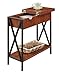 Convenience Concepts Tucson Electric Flip Top Table in Cherry Wood and Black Metal Frame