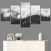 SIGNWIN 5 Panel Canvas Wall Art Foggy Scenery for Home Decorations Ready to Hang - 60