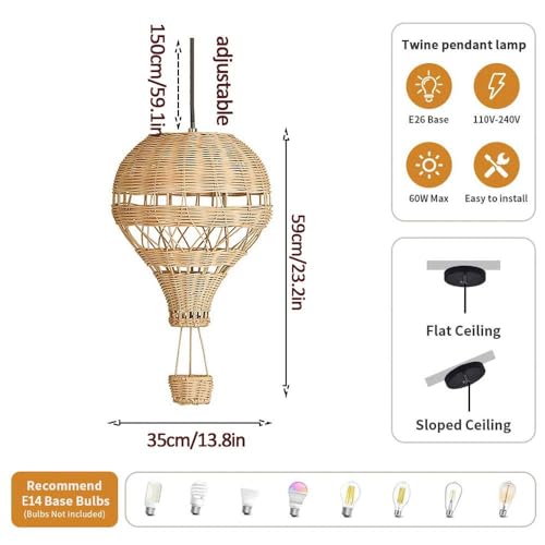 Lámpara de Techo Colgante con Pantalla Tejida para Crear un Hogar Cálido 3