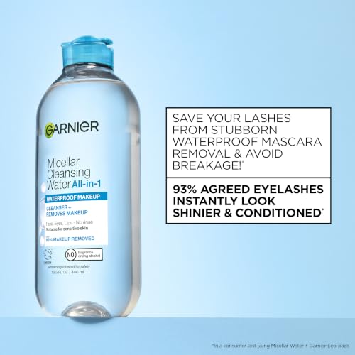 Image of Garnier SkinActive Micellar Cleansing Water, For Waterproof Makeup, 3.4 Fl Oz