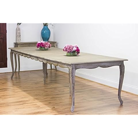 Inspiring Furniture LTD American Oak Grey Wash Elegant Extending Dining Table (Large Extending Table - 335cm Max Length) Cover