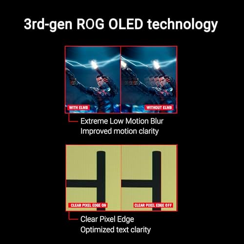 ASUS ROG Strix 27” OLED Gaming Monitor (XG27AQDMGR) - 27-inch (26.5-inch viewable) 1440p TrueBlack Glossy, 240 Hz, Neo Proximity Sensor, OLED Care Pro, ELMB, DisplayWidget Center — view 3