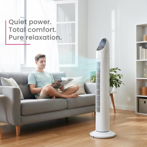 Image of Casa Copenhagen, X Pro Tower Fan, Touch &, 4 Speeds & 4 Modes, 12 Timer, 25dB Quiet Operation, High Performance Bladeless Technology, 90 Oscillation Cover Room Area up to 25㎡