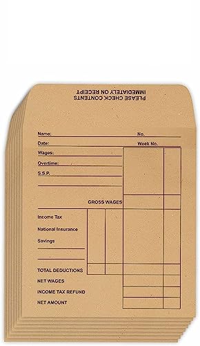 Pay Envelopes Wage Packet Cash Envelope Small Paper Bag Mini Packets for Packing Money Coins Jewelry Funds Home Office School Stationery Supplies Brown Color (70, 10cm x 10cm)