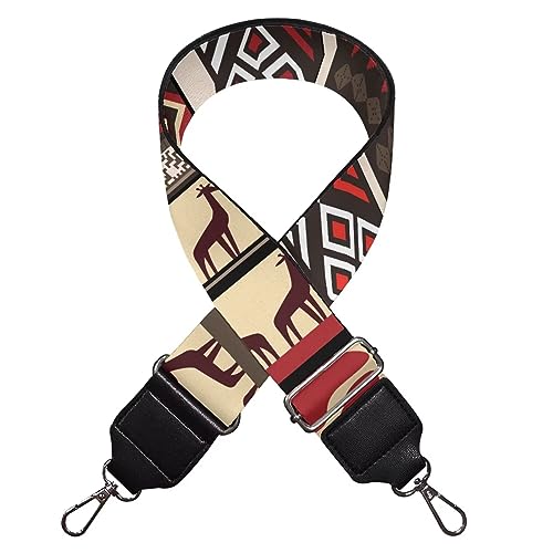 Image of Wide Bag Straps Replacement Crossbody Giraffes Aztec Guitar Straps for Handbags /Purses /Messenger /Duffel Bags Backpack Straps Replacement Adjustable Length from 30 inch to 50.3 inch