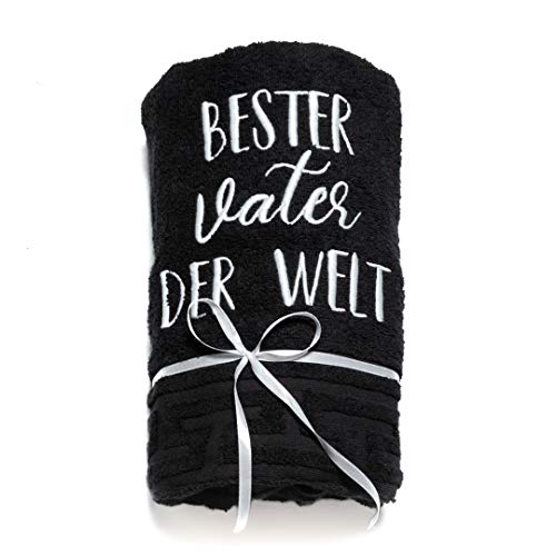 Angelicart Handtuch -bestickte Handtücher- Muttertag - Vatertag (schwarz, Vater, 70 x 140 cm) Cover