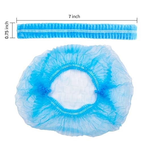 Vabrloy 100 Stück Haarnetz,53,3 cm Haarnetze Kopfhaube,OP Haube Haarhaube aus Einwegstoff,Bouffant Kappen Damen und Herren mit elastischem Stretch-Band,Schwarz