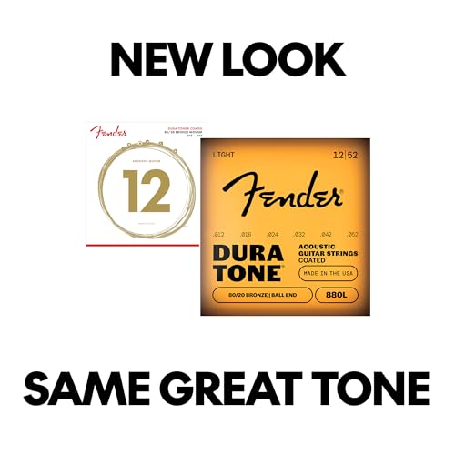 Fender Dura-Tone Coated 80/20 Bronze Acoustic Guitar Strings, Stocking Stuffers, .012-.052 String Gauge, Offers Clear Sound with a Smooth and Articulate Feel - image 4