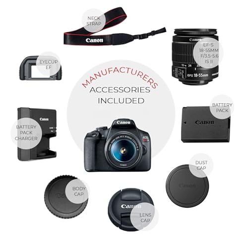 Image of Canon EOS Rebel T7 DSLR Camera with 18-55mm Lens (Black) (Renewed) (Camera w /Pro Bundle)