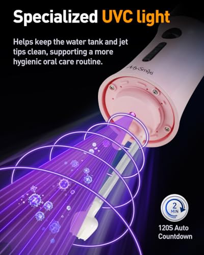 Image of MySmile LP221 Cordless Water Flossers for Teeth w /UVC Light & OLED Display