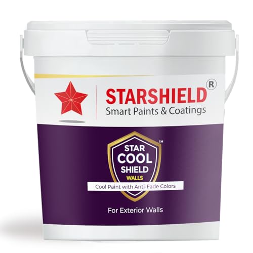 Image of StarShield Star Cool Shield Walls Heat Reflective Exterior Paint | SRI 130 | Anti-Fade | Elastomeric | Primerless | (3.6, White)