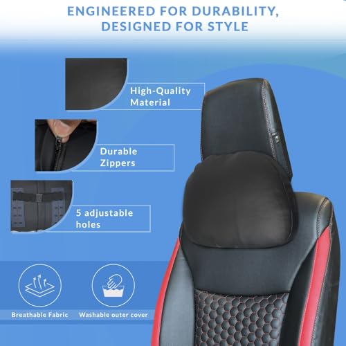 Image of Neodrif 'CloudFlex' Car Back Seat Neck Rest Cushion - Ergonomic Neck Support with Premium Fiber Fill, Pain Relief for Neck and Shoulder (Color-Black)