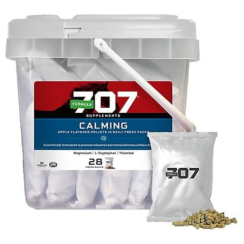 Formula 707 Calming Equine Supplement, Daily Fresh Packs – Anxiety Relief and Enhanced Focus for Horses – L-Tryptophan, Thiamine & Magnesium Cover