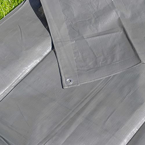heavy duty waterproof tarpaulin/tarp/ground sheet/watertight keep it dry and clean cover up in neutral gray (1.5m x2m) - Image 3