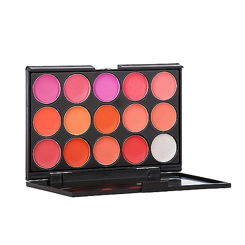 Pure Vie® Professional Matte 15 Colors Non-Sticky Lip Gloss Palette Lipgloss Makeup Kit Cosmetic Contouring Palette