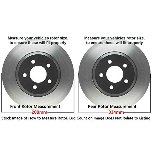 Image of Detroit Axle - Brake Kit for 1999-2002 Ford Expedition Lincoln Navigator Drilled and Slotted Disc Brake Rotors Replacement 1999 2000 2001 2002 Ceramic Brakes Pads Front and Rear