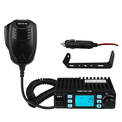 Image of Retevis MB1 40-Channel CB Radio, AM /FM Professional CB Radio with Noise Reduction, Travel Essentials, Instant Channel 9 /19, RF Gain, VOX, External Speaker Jack, Easy to Operate Emergency Radio, Black