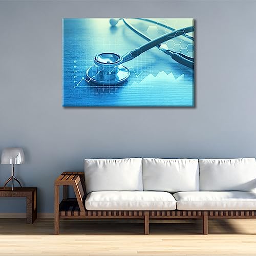 Image of TUMOVO Medical Examination Modern Home Decor 1 Panels Medical Pictures Canvas Wall Art Clinical Laboratory for Bedroom, Living Room, Office. Stretched and Framed Ready to Hang, 24 inch Wx36 H