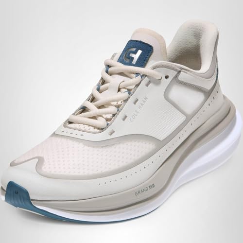 Cole Haan Cole Haan Men's Original Grand Quadstar Running Sneakers, Silver Birch/Paloma/Optic White, 7.5-W US