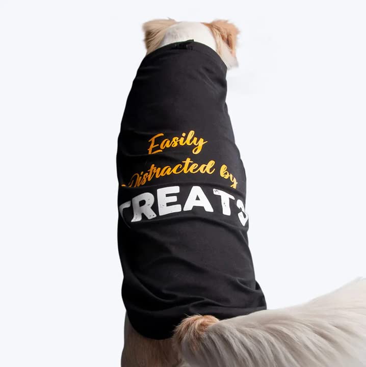 Image of Heads Up For Tails Twinning - Easily Distracted T-Shirt for Dogs - Black - 3XL