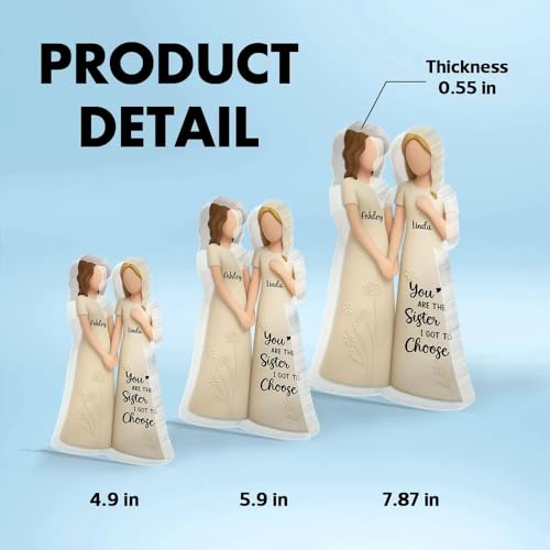 Customized 3D Acrylic Block Plaque for Soul Sisters - Personalized Friendship Gift with Hand-Holding Figurines for Birthdays and Holidays - Image 7