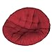 Papasan - Cuscino rotondo per sedia da appendere, con laccetti, trapuntato, per interni ed esterni (dimensioni: 110 x 110 cm, colore: rosso vino