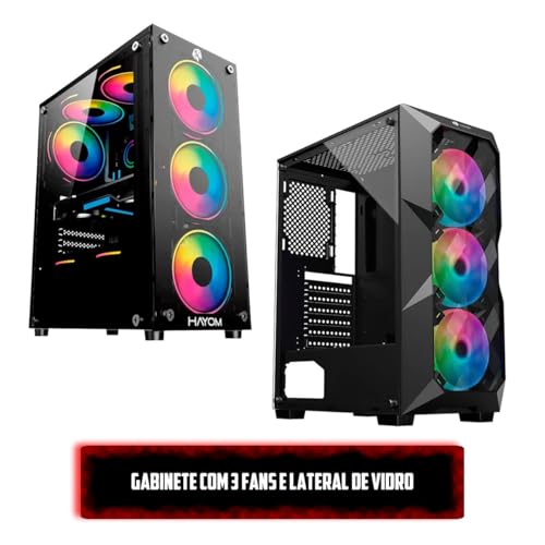 PC Gamer Montado com AMD Ryzen 5 5600GT, 16GB RAM DDR4 3200 MHz, NVME M.2 500GB, AMD Radeon Graphics, Fonte 500W Bivolt, Gabinete com 3 Fans RGB