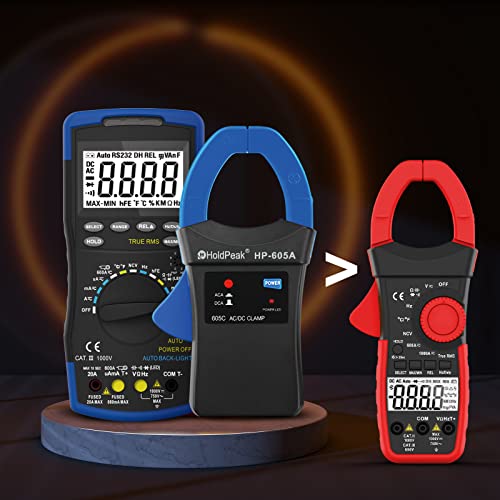 Ac/Dc Current Clamp Probe Tester 600A, Holdpeak Hp-605A Handheld Digital Multimeter Clamp Adapter, Current Clamp Meter Working With Multimeter #TOP5