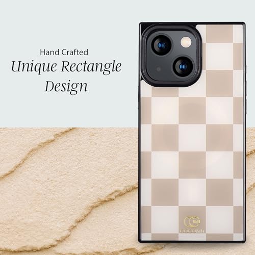 Image of COCOMII Rectangle for iPhone 15 Case, Neutral Checkered