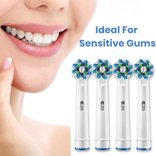 Image of For Oral B Electric Brush Head, EB-50A Replacement Brush Heads Compatible with Oral-B Electric Toothbrush | 4-Pack Soft DuPont Bristles for Gum Health & Plaque Removal | Fits Vitality, Pro, Precision & More
