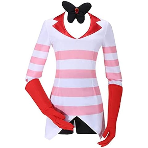 YLJXXY Hazbin Hotel Cosplay Costume Dust Angel Uniform Women Girls Birthday Party Dress Carnival Halloween Costume, M Cover