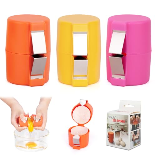 3-Piece Egg Opener Set - Raw Egg Breaker, Handheld Tool for Cooking & Baking