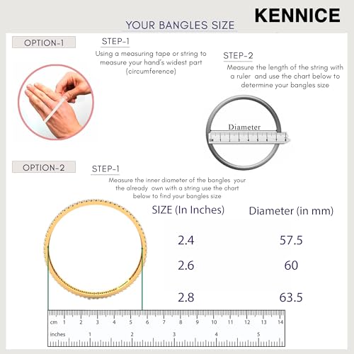 Image of KENNICE American Diamond Floral Shape Gold Plated Bangles Jewellery For Women & Girls