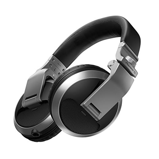 Pioneer DJ HDJ-X5-S - Closed-back Circumaural DJ Headphones with 40mm Drivers, with 5Hz-30kHz Frequency Range, Detachable Cable, and Carry Pouch - Silver