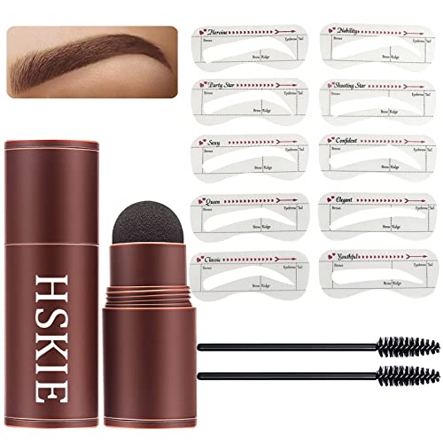 Eyebrow Stamp Stencil Kit Brow Stamp And Shaping Kit One Step Brow Stamp Kit Waterproof Eyebrow Stamp On Eyebrows Hairline Brow Stamp (Brown)
