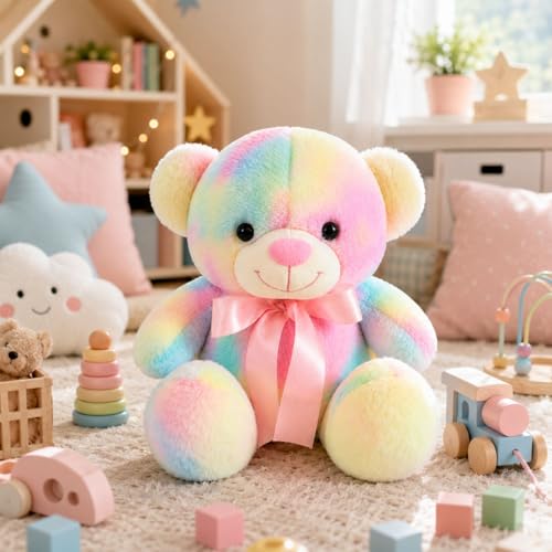 Image of Rainbow Doll 40cm | Ultra Soft Plush Stuffed Toy | Cute Hugging Pillow | Gift for Kids Boys Girls