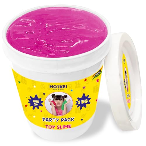 Image of HOTKEI (1 Kg Slime) Pink Fruit Scented Big Slimy Gel Jelly Putty Toy Slime Bucket kit Set Toys for Girls Boys Kids Slime