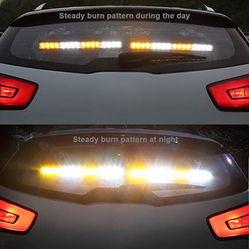 2 In 1 Traffic Advisor Led Amber White Emergency Strobe Light Bar For Trucks Snow Plows Construction Vehicles Safety Warning, Wowtou Car Windshield Rear Window Directional Flashing #TOP1