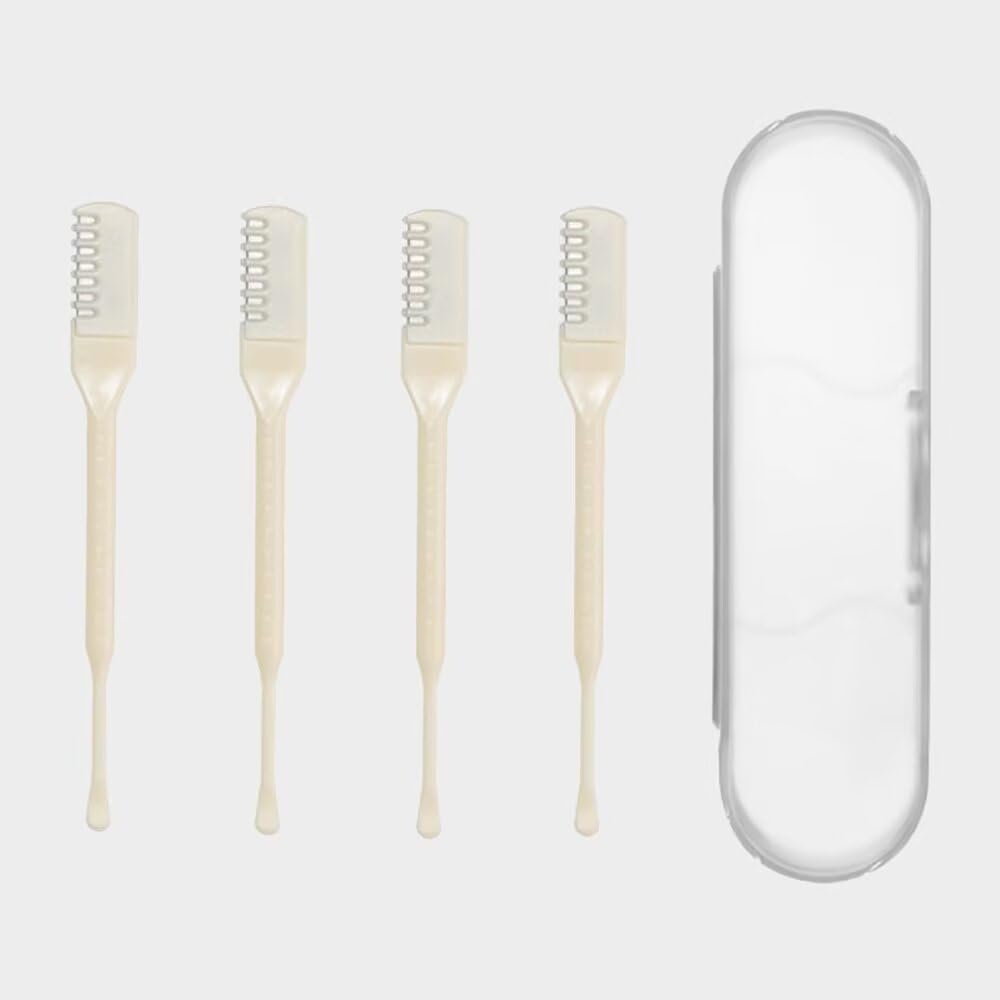 5-Piece Manual Nasal Hair Trimmer - 360 Nostril Hair Remover for Men Women Cream Color