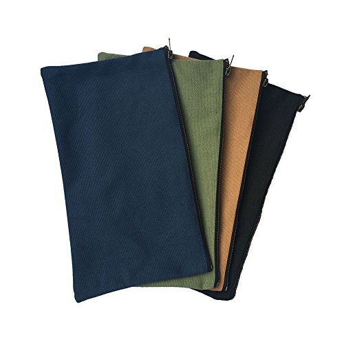 QEES 4PCS Small Canvas Zipper Bag 12.5