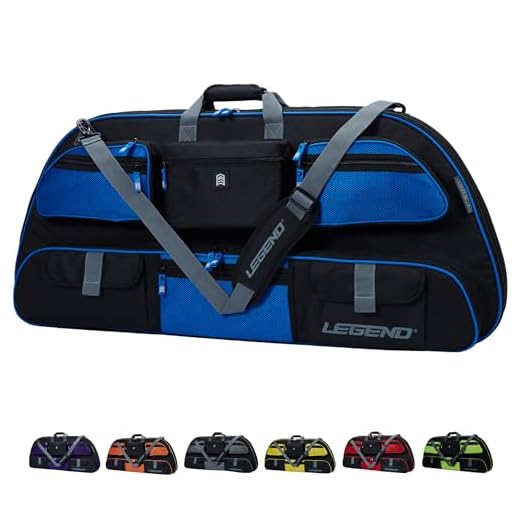 Legend - Apollo 116 Compound Bow Case (44" Inside Length) | Unrivaled Bow and Archery Equipment Protection in a Lightweight Portable Carrying Case | Pockets for All Your Accessories | (Black/Blue)