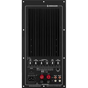 Monacor SAM-2 Subwoofer Active Module 200 W Nominaal Vermogen Zwart