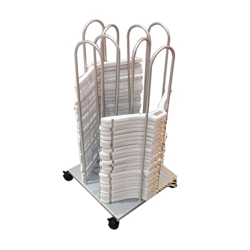 Chariot de rangement pour cintres en fer à 4 côtés et empilable