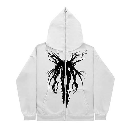 Veste à capuche homme sweat zippé en mélange de coton pull basique ample