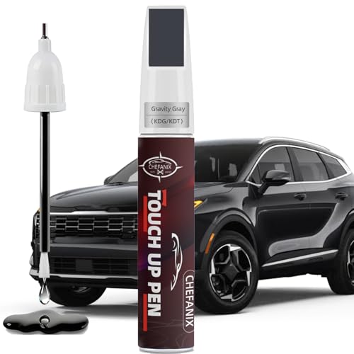Gravity Gray(KDG/KDT) Touch Up Paint Pen Compatible with Kia - Exact Color Match, 2-in-1 Brush & Pen,Car Paint Scratch Repair Kit for Telluride/Sorento/Forte/Seltos/Soul/K5